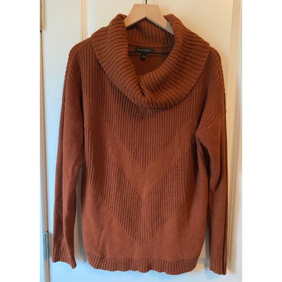 Banana Republic Oversized Chevron-Knit Cowl-Neck Sweater Women Size Large - Picture 4 of 8